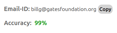 Email id and accuracy
